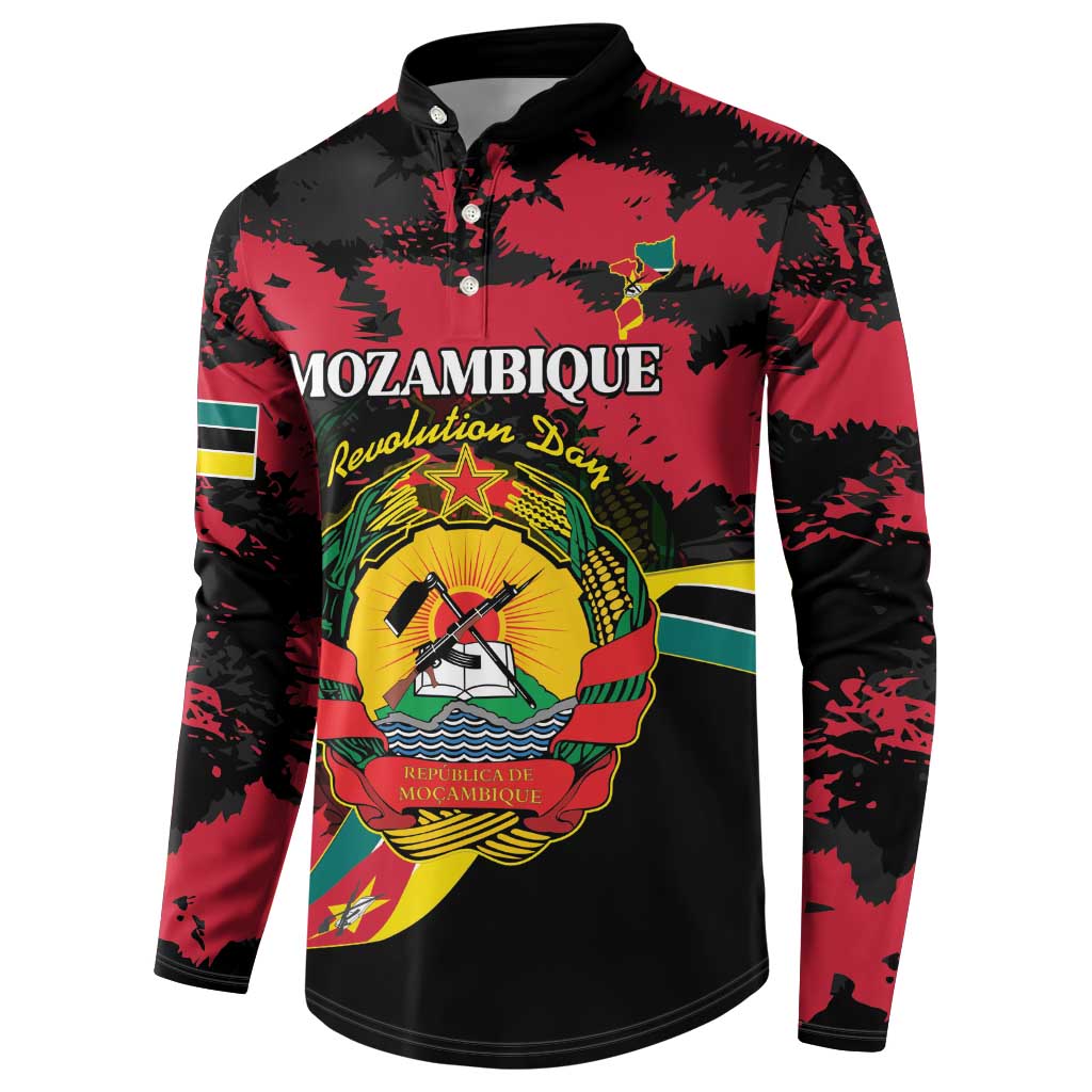 Personalized Mozambique Revolution Day Button Sweatshirt Coat Of Arms FRELIMO