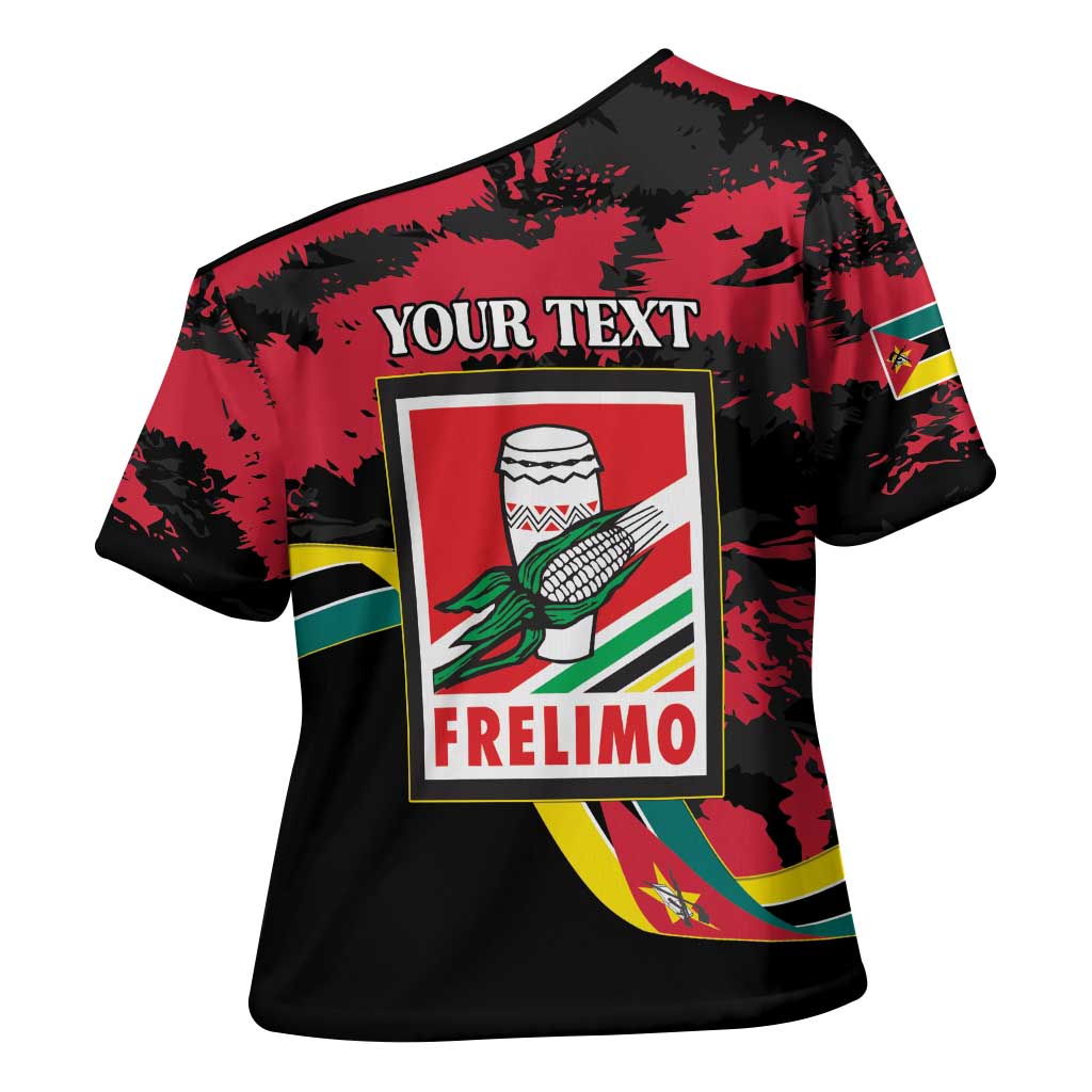 Personalized Mozambique Revolution Day Cross Shoulder Shirt Coat Of Arms FRELIMO