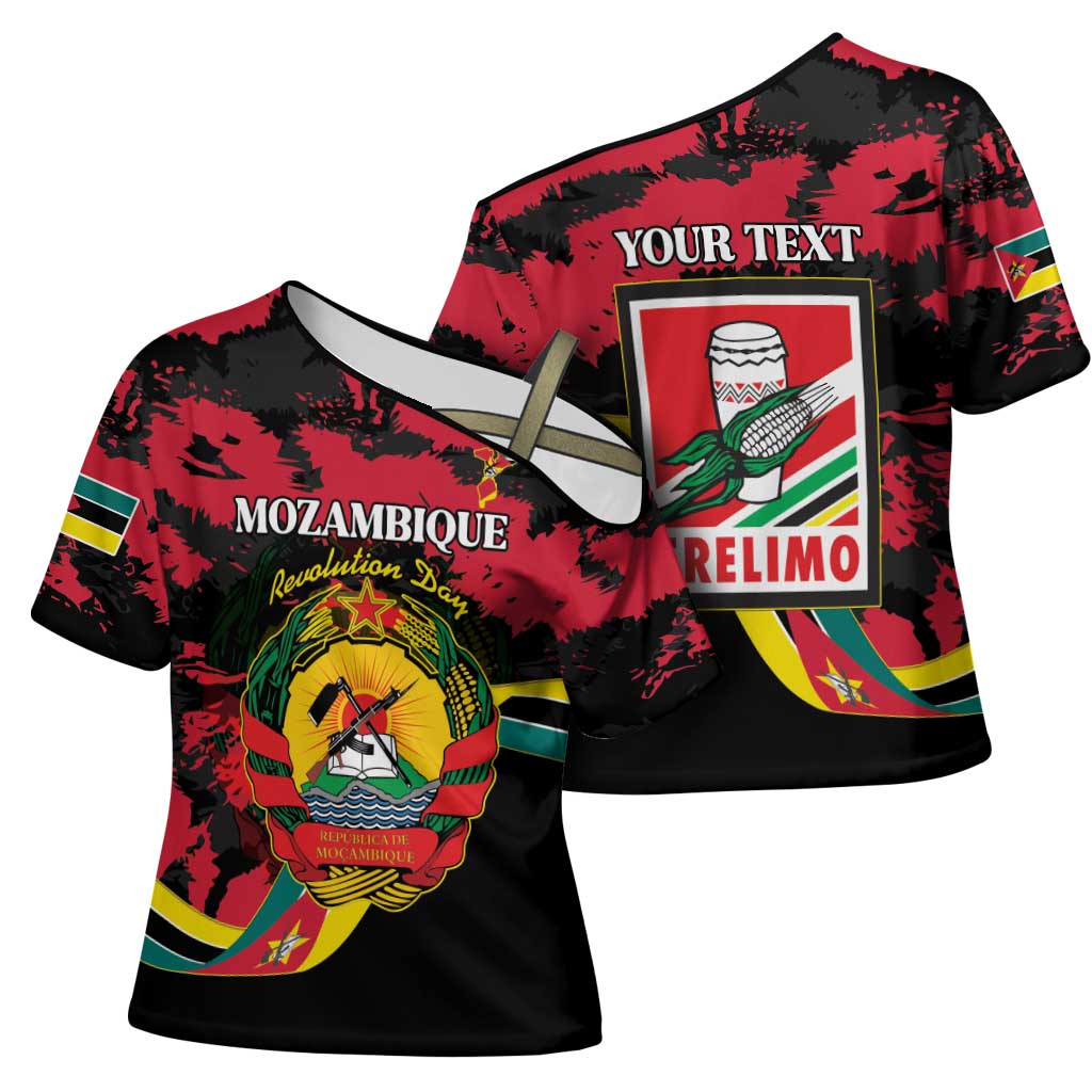 Personalized Mozambique Revolution Day Cross Shoulder Shirt Coat Of Arms FRELIMO