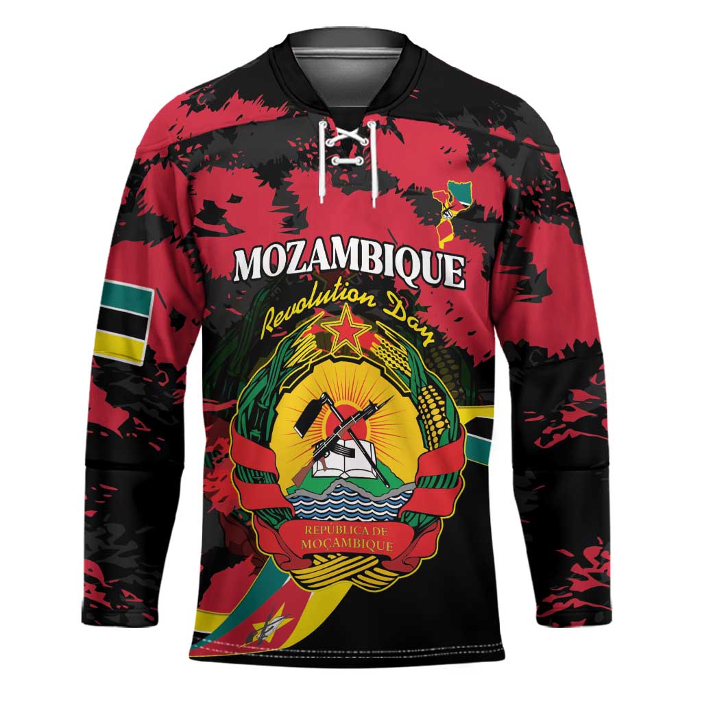 Personalized Mozambique Revolution Day Hockey Jersey Coat Of Arms FRELIMO