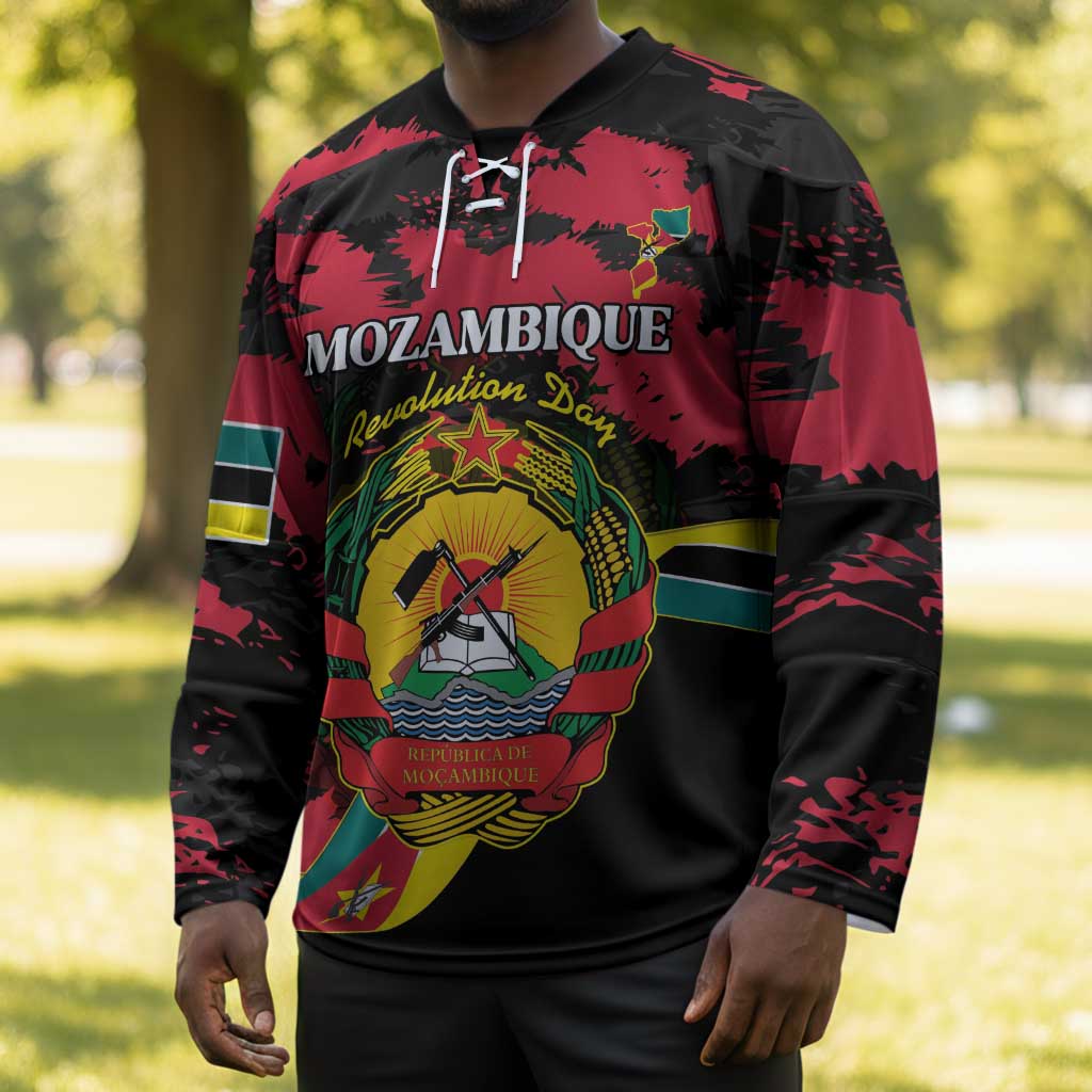 Personalized Mozambique Revolution Day Hockey Jersey Coat Of Arms FRELIMO