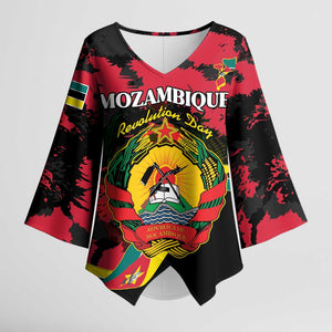 Personalized Mozambique Revolution Day Kimono Sleeve Blouse Coat Of Arms FRELIMO