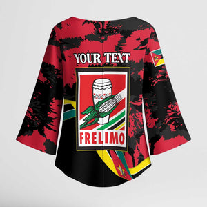 Personalized Mozambique Revolution Day Kimono Sleeve Blouse Coat Of Arms FRELIMO