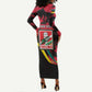 Personalized FRELIMO Mozambique Long Sleeve Bodycon Dress Happy Revolution Day - African Pride