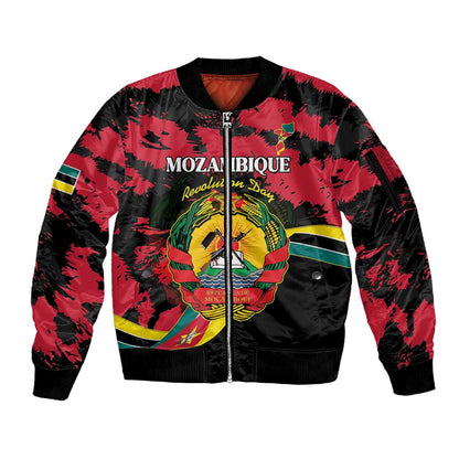 Personalized FRELIMO Mozambique Sleeve Zip Bomber Jacket Happy Revolution Day - African Pride