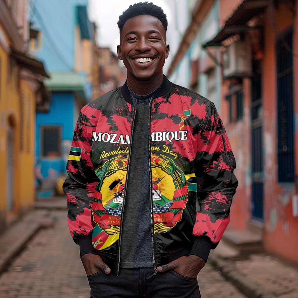 Personalized FRELIMO Mozambique Sleeve Zip Bomber Jacket Happy Revolution Day - African Pride