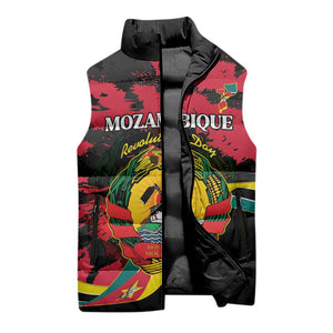 Personalized Mozambique Revolution Day Sleeveless Puffer Jacket Coat Of Arms FRELIMO