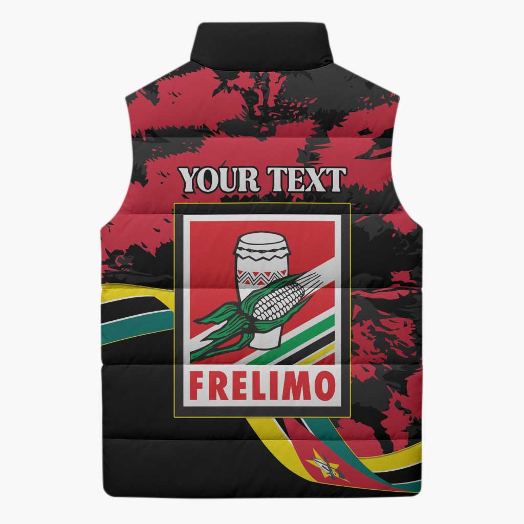 Personalized Mozambique Revolution Day Sleeveless Puffer Jacket Coat Of Arms FRELIMO