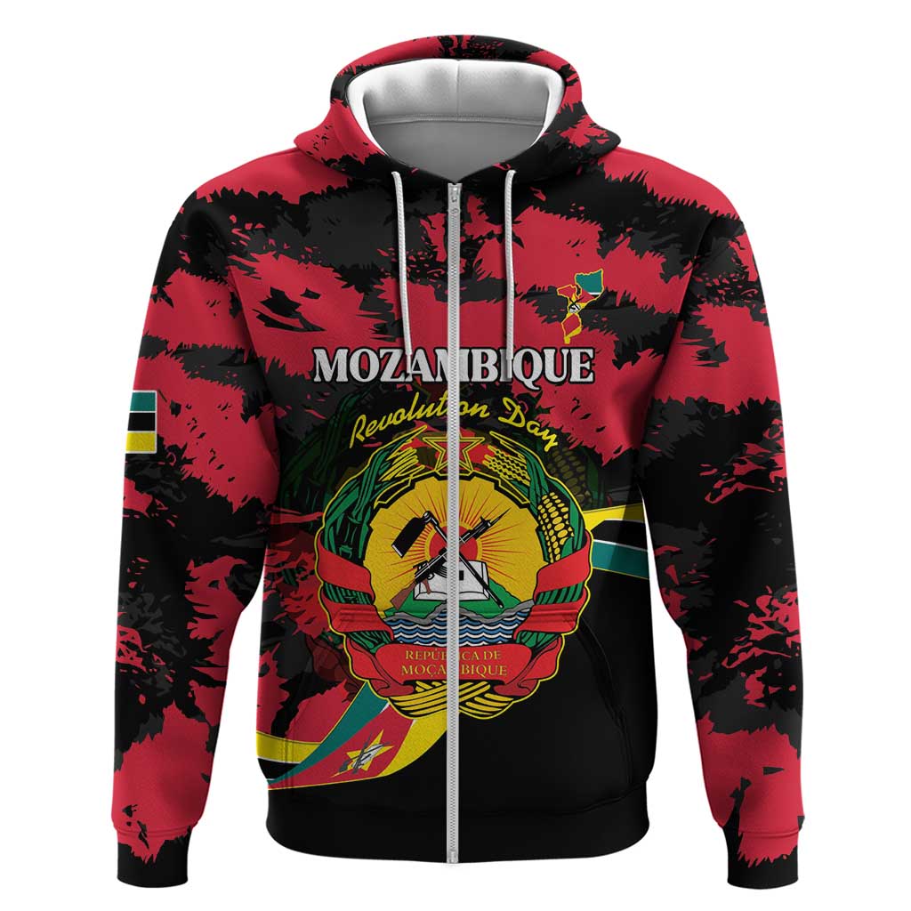 Personalized FRELIMO Mozambique Zip Hoodie Happy Revolution Day - African Pride