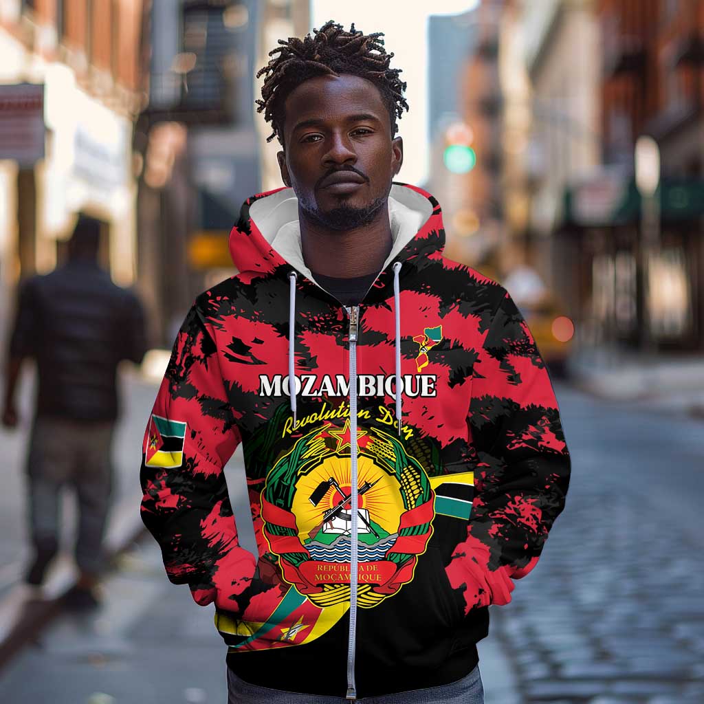 Personalized FRELIMO Mozambique Zip Hoodie Happy Revolution Day - African Pride