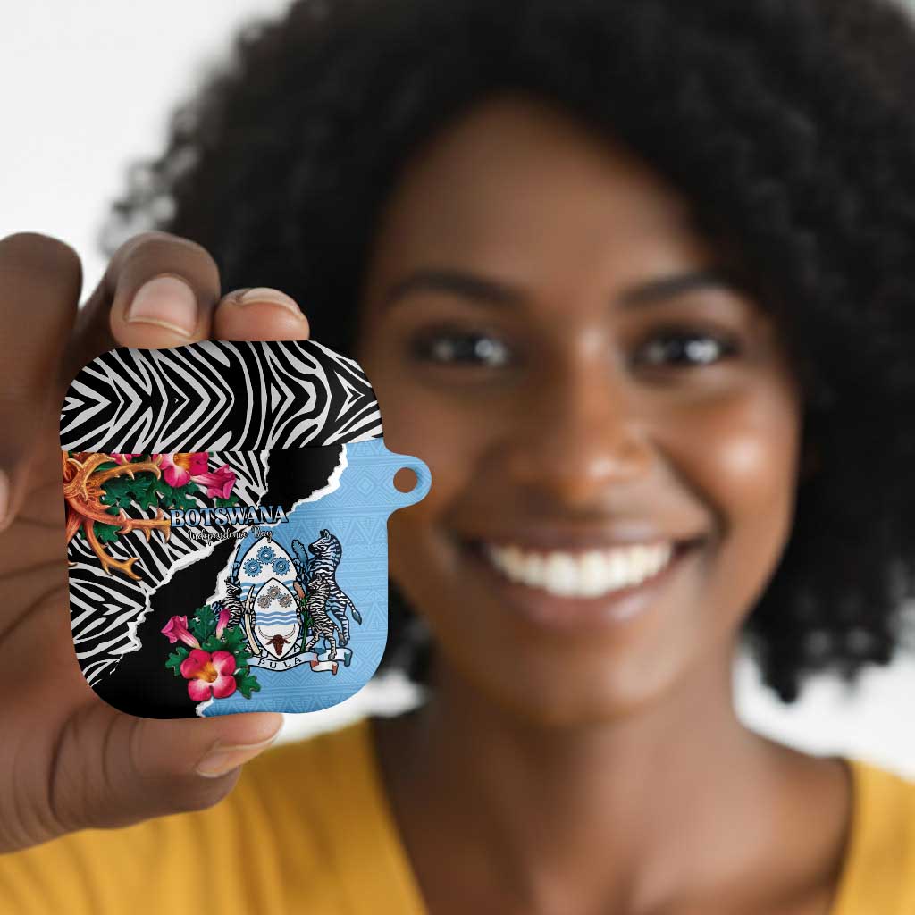 Botswana Independence Day AirPods Case Coat Of Arms Devils Claw