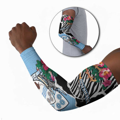 Personalized Botswana Independence Day Arm Sleeves Coat Of Arms Devils Claw