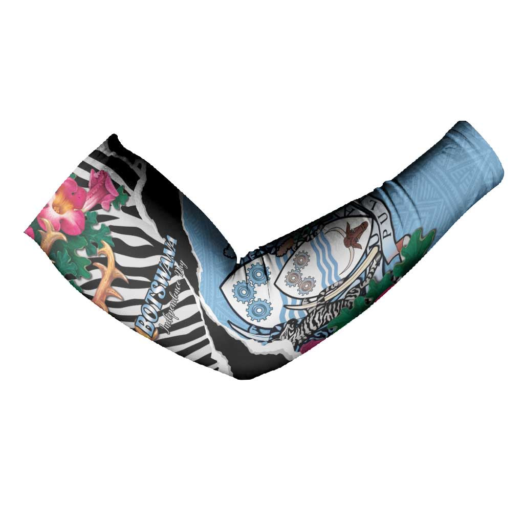 Personalized Botswana Independence Day Arm Sleeves Coat Of Arms Devils Claw