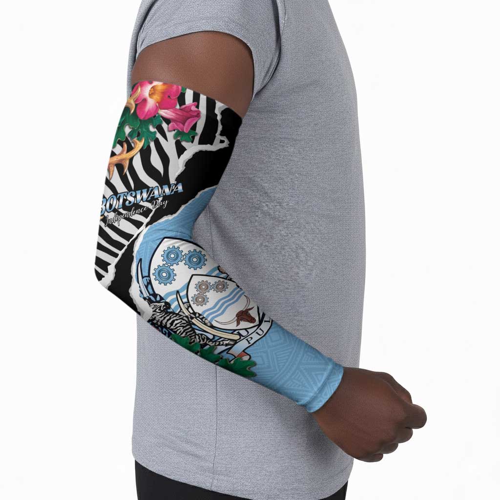 Personalized Botswana Independence Day Arm Sleeves Coat Of Arms Devils Claw