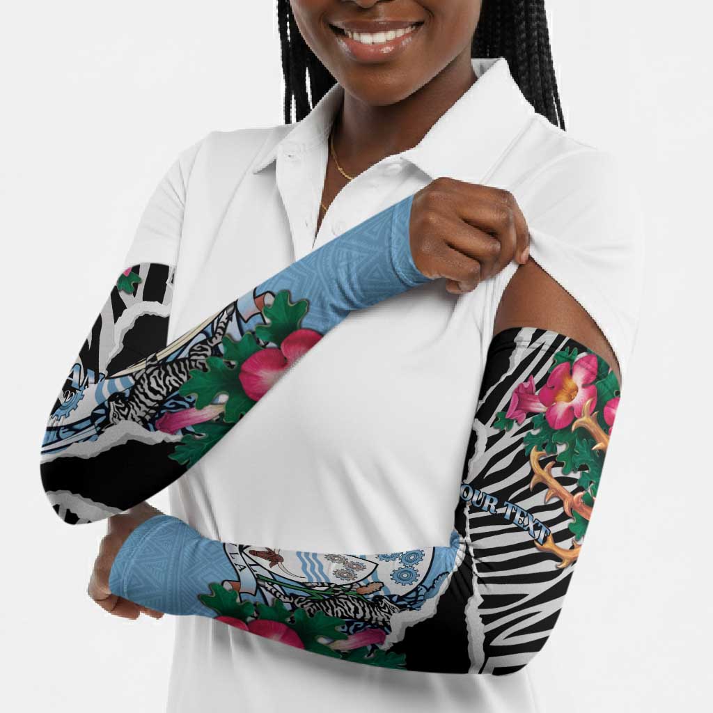 Personalized Botswana Independence Day Arm Sleeves Coat Of Arms Devils Claw