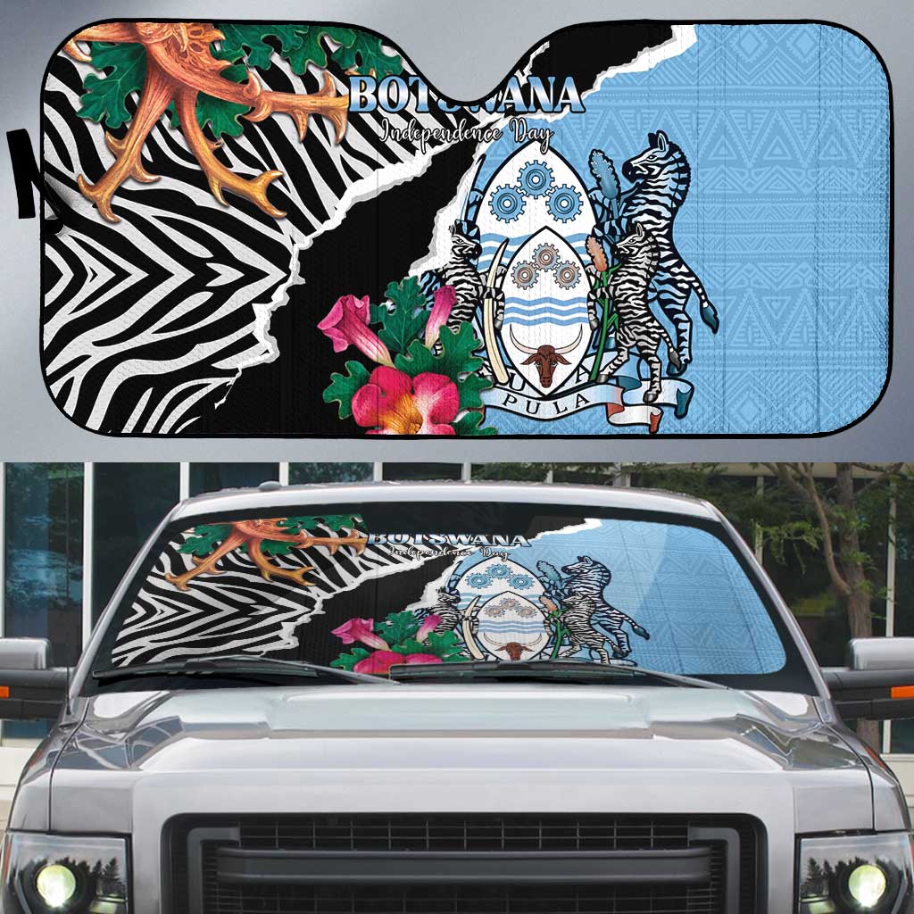 Botswana Independence Day Auto Sun Shade Coat Of Arms Devils Claw