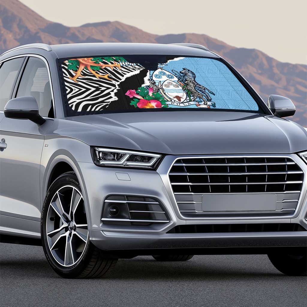 Botswana Independence Day Auto Sun Shade Coat Of Arms Devils Claw