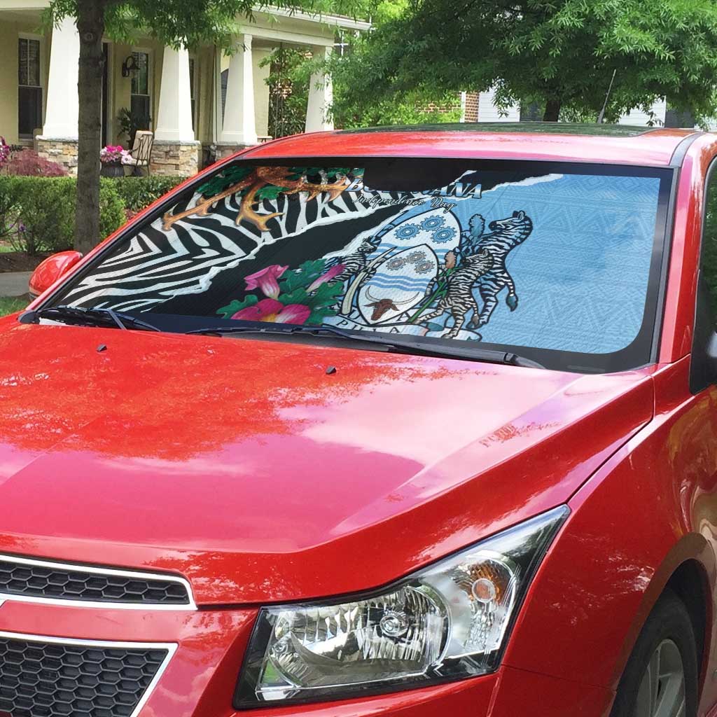 Botswana Independence Day Auto Sun Shade Coat Of Arms Devils Claw