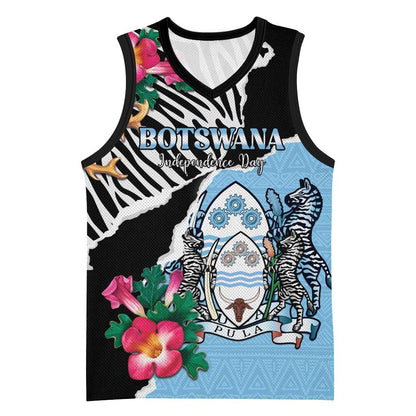 Personalized Botswana Independence Day Basketball Jersey Kalahari Devils Claw Zebra With Arican Pattern LT15