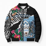Personalized Botswana Independence Day Bomber Puffer Jacket Coat Of Arms Devils Claw