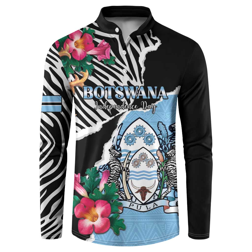 Personalized Botswana Independence Day Button Sweatshirt Coat Of Arms Devils Claw
