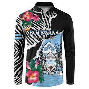 Personalized Botswana Independence Day Button Sweatshirt Coat Of Arms Devils Claw