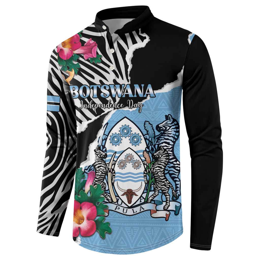 Personalized Botswana Independence Day Button Sweatshirt Coat Of Arms Devils Claw