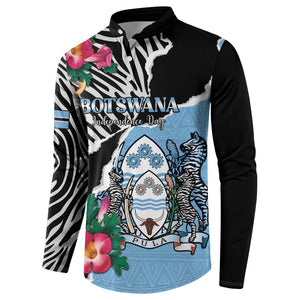 Personalized Botswana Independence Day Button Sweatshirt Coat Of Arms Devils Claw