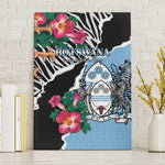 Botswana Independence Day Canvas Wall Art Kalahari Devils Claw Zebra With Arican Pattern - African Pride