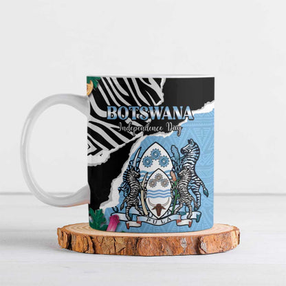 Personalized Botswana Independence Day Ceramic Mug Coat Of Arms Devils Claw