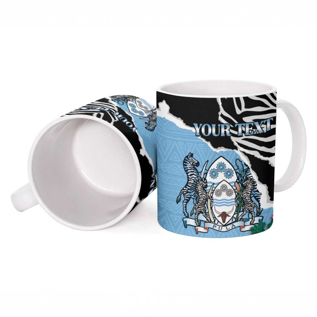 Personalized Botswana Independence Day Ceramic Mug Coat Of Arms Devils Claw