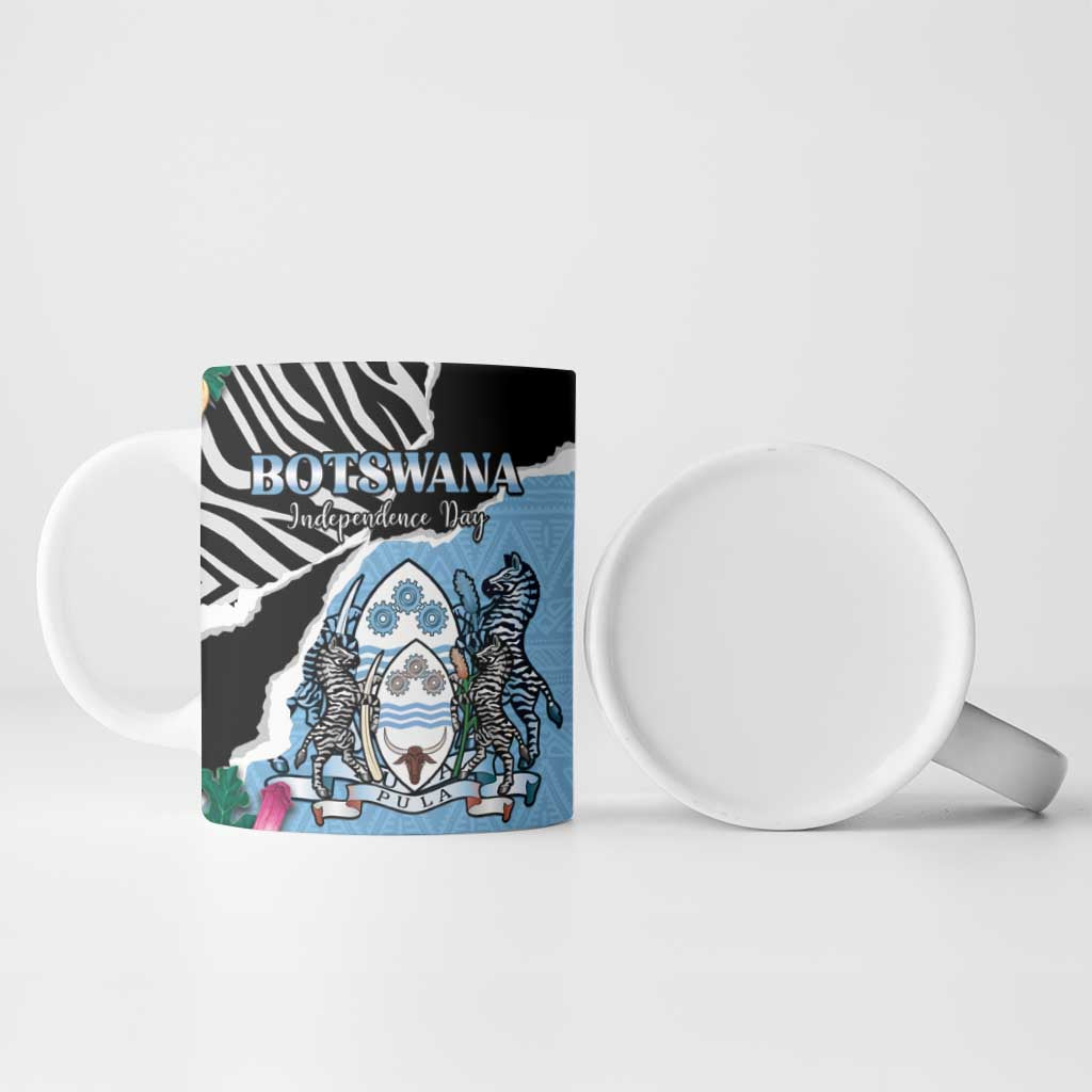Personalized Botswana Independence Day Ceramic Mug Coat Of Arms Devils Claw