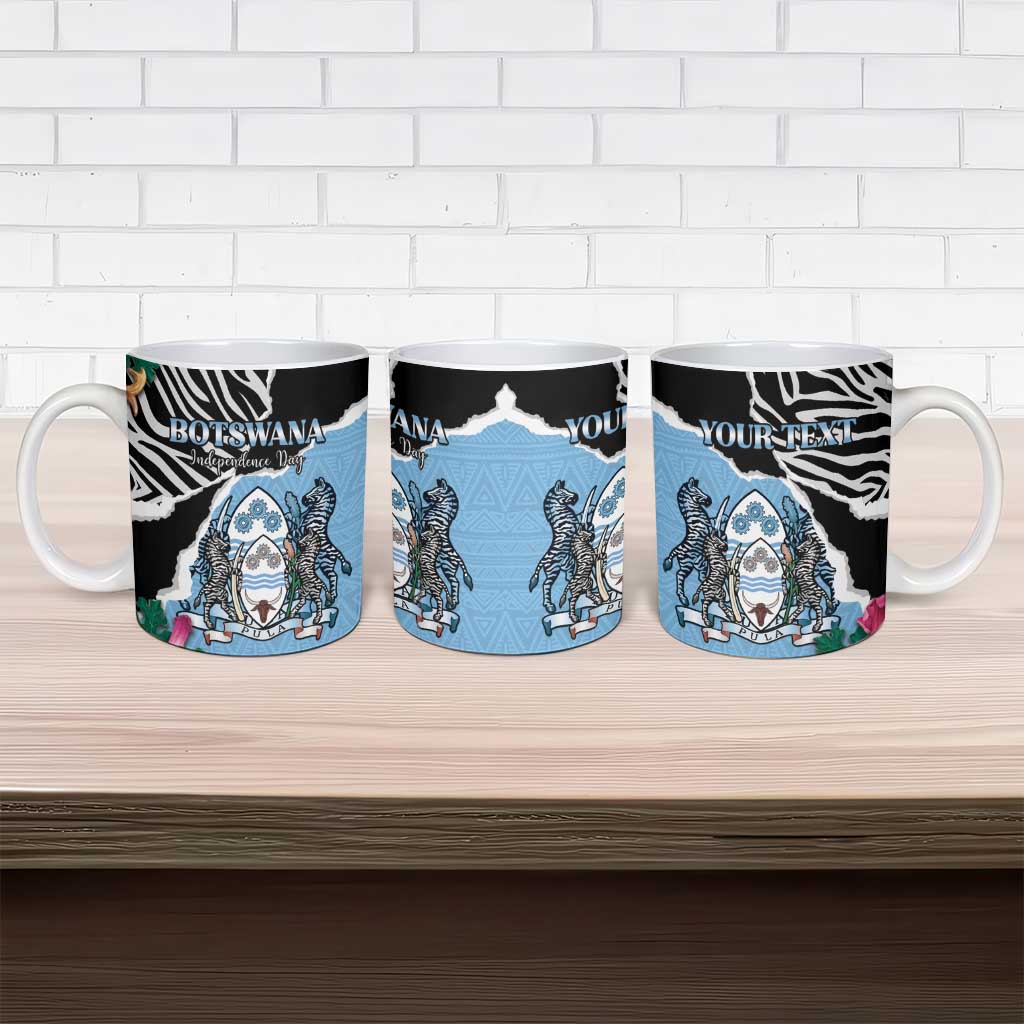 Personalized Botswana Independence Day Ceramic Mug Coat Of Arms Devils Claw