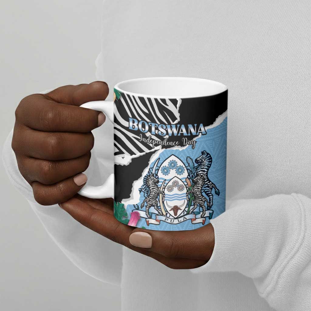 Personalized Botswana Independence Day Ceramic Mug Coat Of Arms Devils Claw