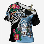 Personalized Botswana Independence Day Cross Shoulder Shirt Coat Of Arms Devils Claw