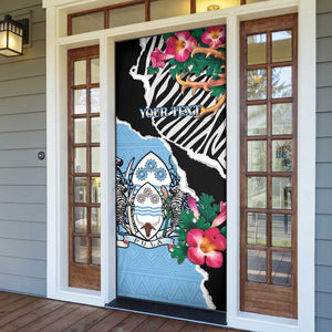 Personalized Botswana Independence Day Door Cover Coat Of Arms Devils Claw