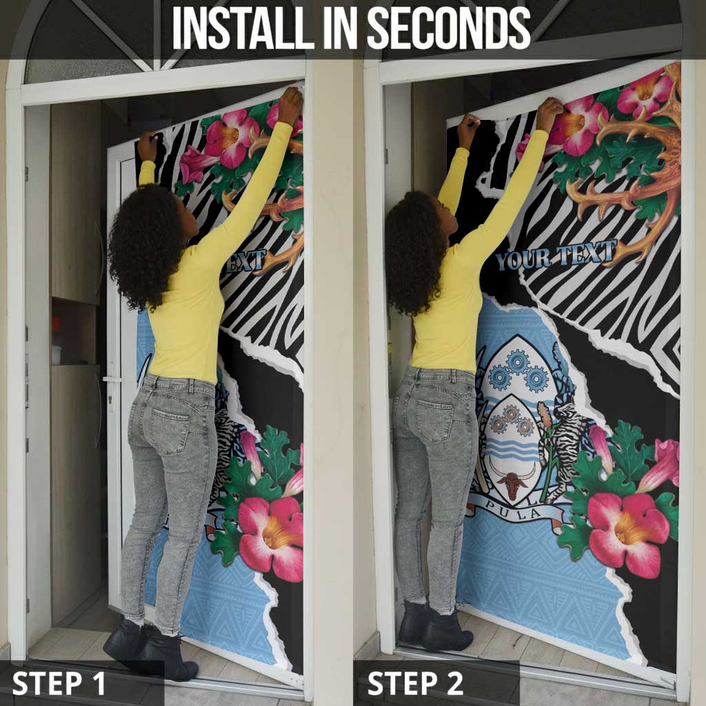 Personalized Botswana Independence Day Door Cover Coat Of Arms Devils Claw