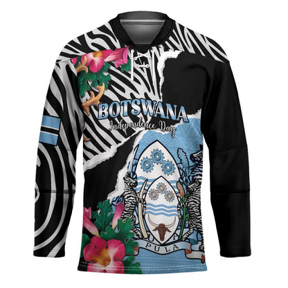 Personalized Botswana Independence Day Hockey Jersey Coat Of Arms Devils Claw