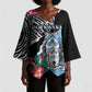 Personalized Botswana Independence Day Kimono Sleeve Blouse Coat Of Arms Devils Claw