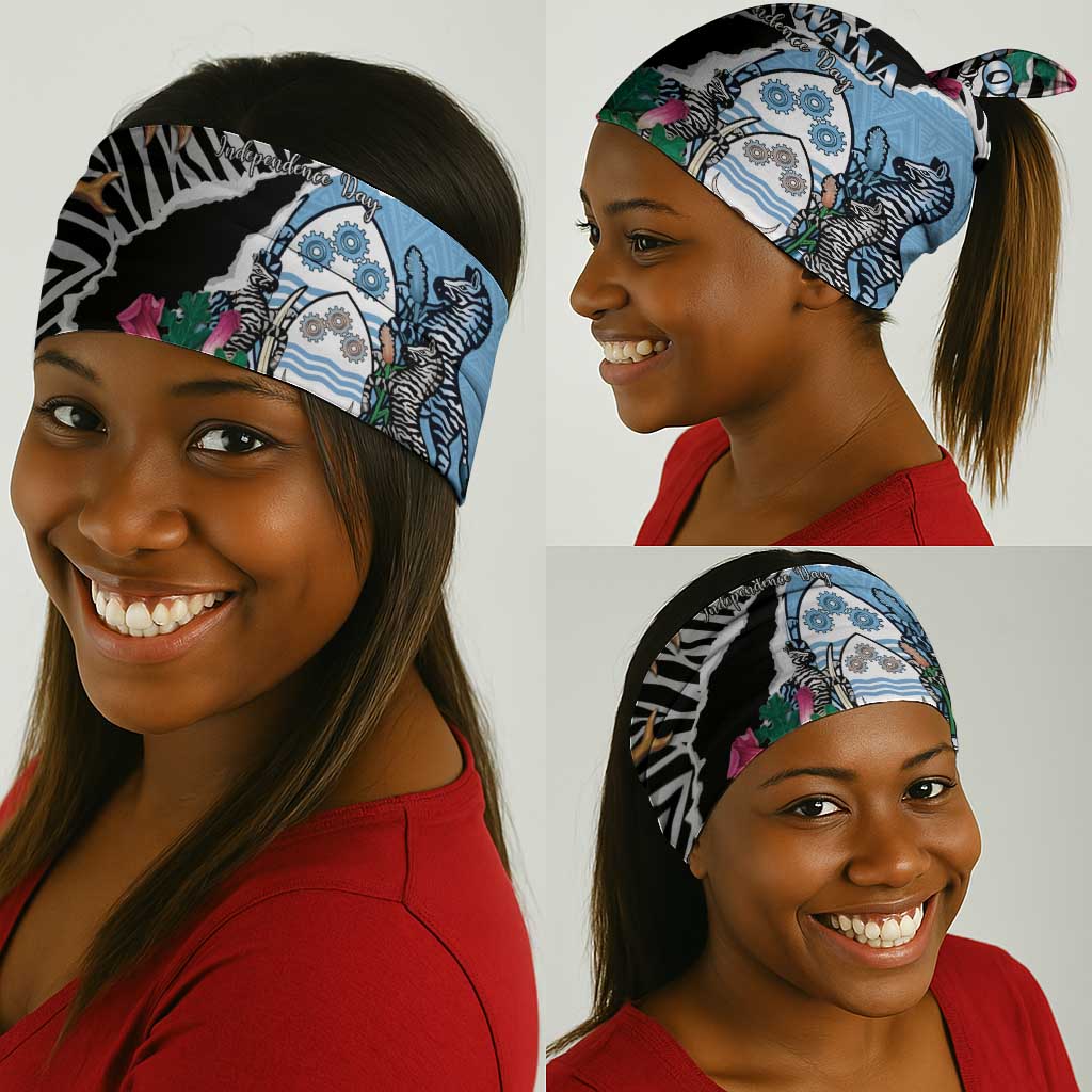 Botswana Independence Day Neck Gaiter Kalahari Devils Claw Zebra Arican Pattern LT15