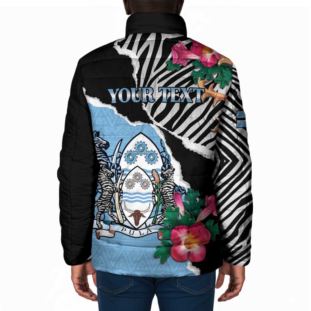 Personalized Botswana Independence Day Padded Jacket Coat Of Arms Devils Claw