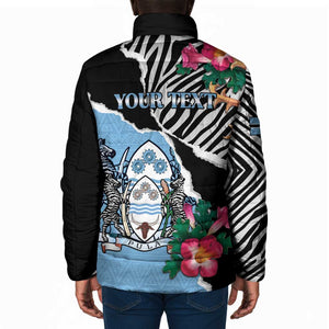 Personalized Botswana Independence Day Padded Jacket Coat Of Arms Devils Claw