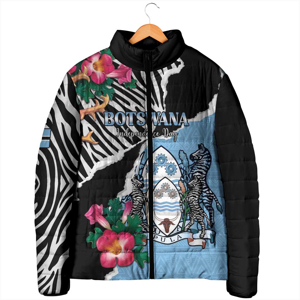 Personalized Botswana Independence Day Padded Jacket Coat Of Arms Devils Claw