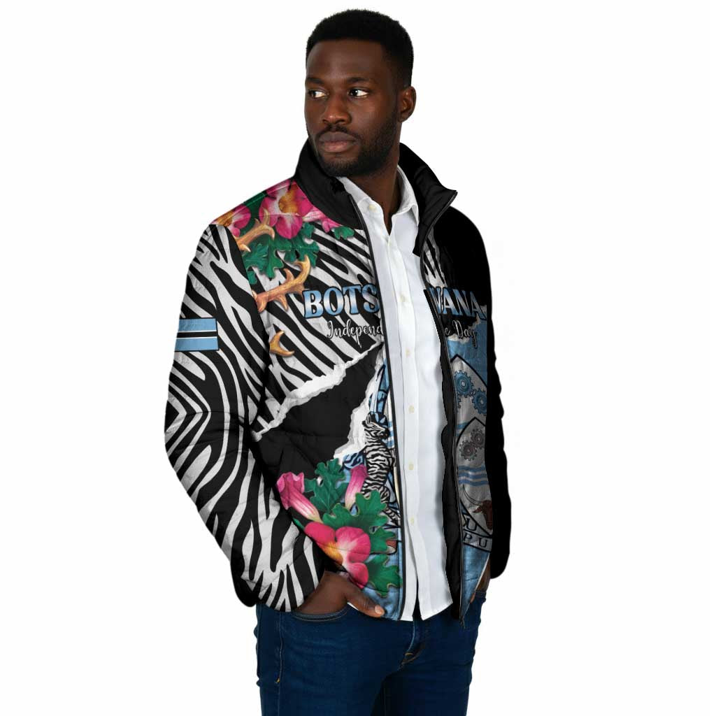 Personalized Botswana Independence Day Padded Jacket Coat Of Arms Devils Claw