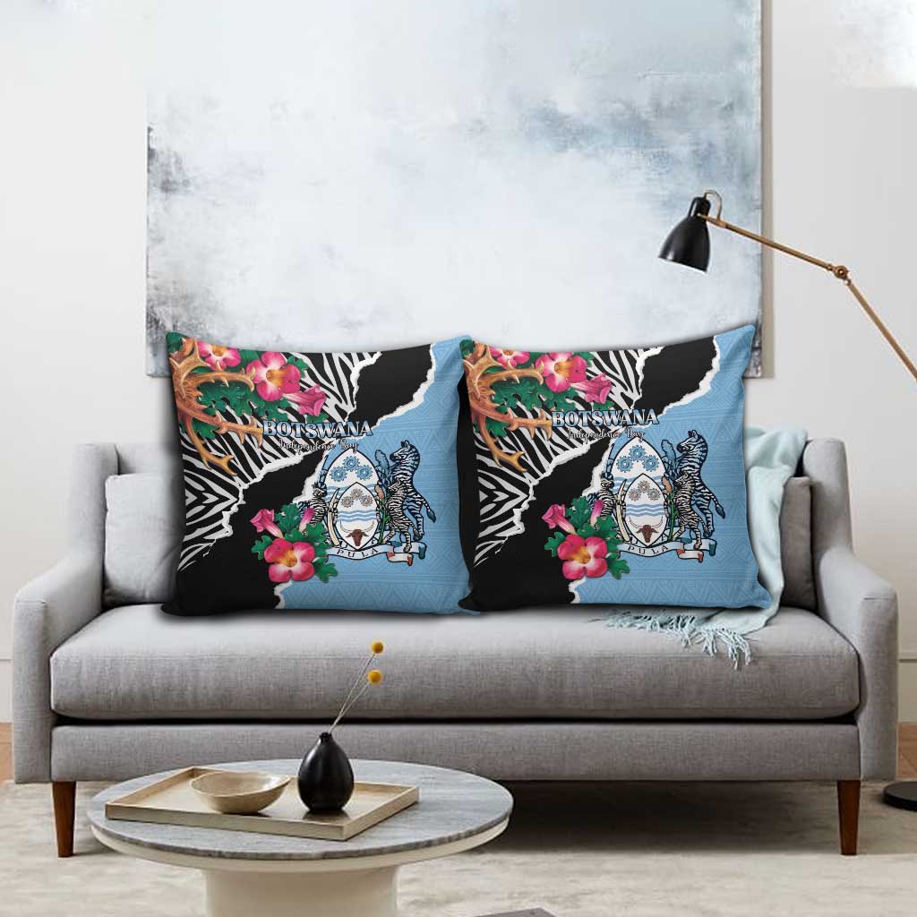 Botswana Independence Day Pillow Cover Coat Of Arms Devils Claw