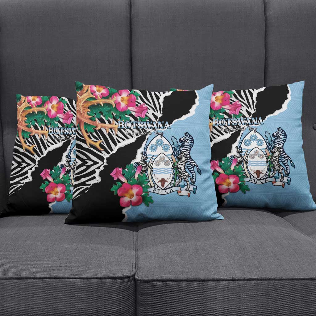 Botswana Independence Day Pillow Cover Coat Of Arms Devils Claw