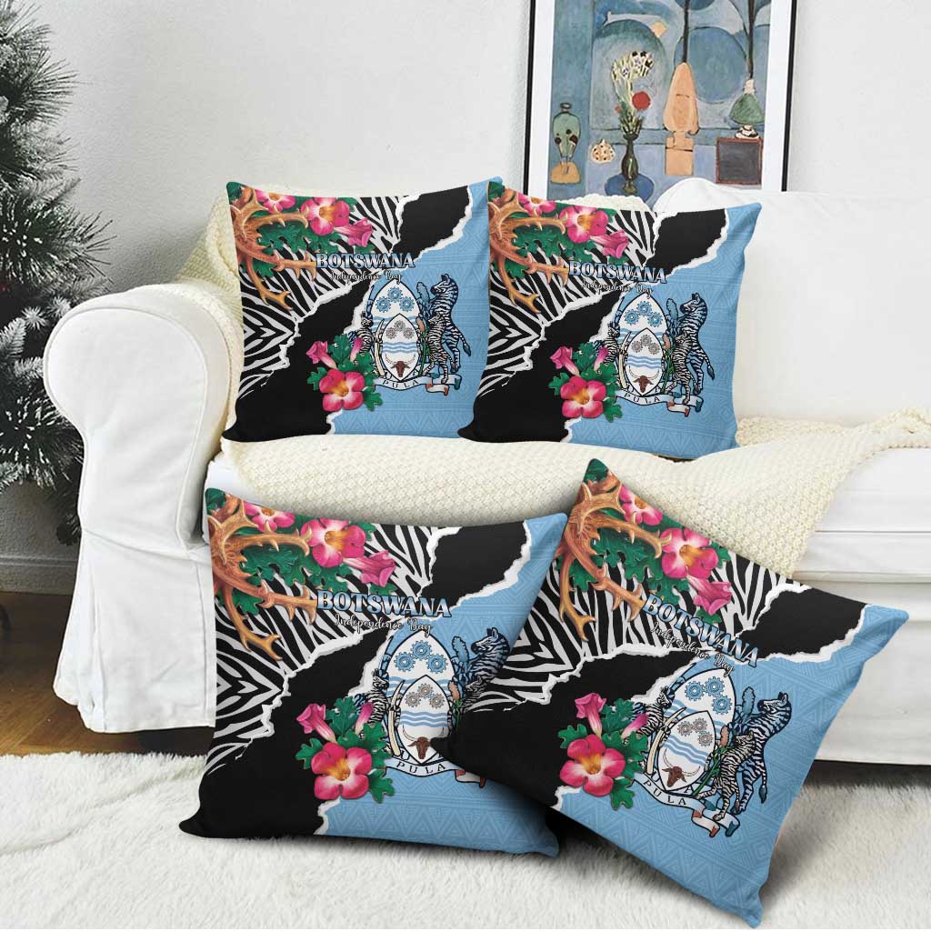 Botswana Independence Day Pillow Cover Coat Of Arms Devils Claw