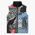 Personalized Botswana Independence Day Sleeveless Puffer Jacket Coat Of Arms Devils Claw