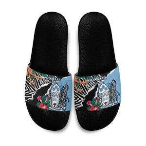 Botswana Independence Day Slide Sandals Coat Of Arms Devils Claw