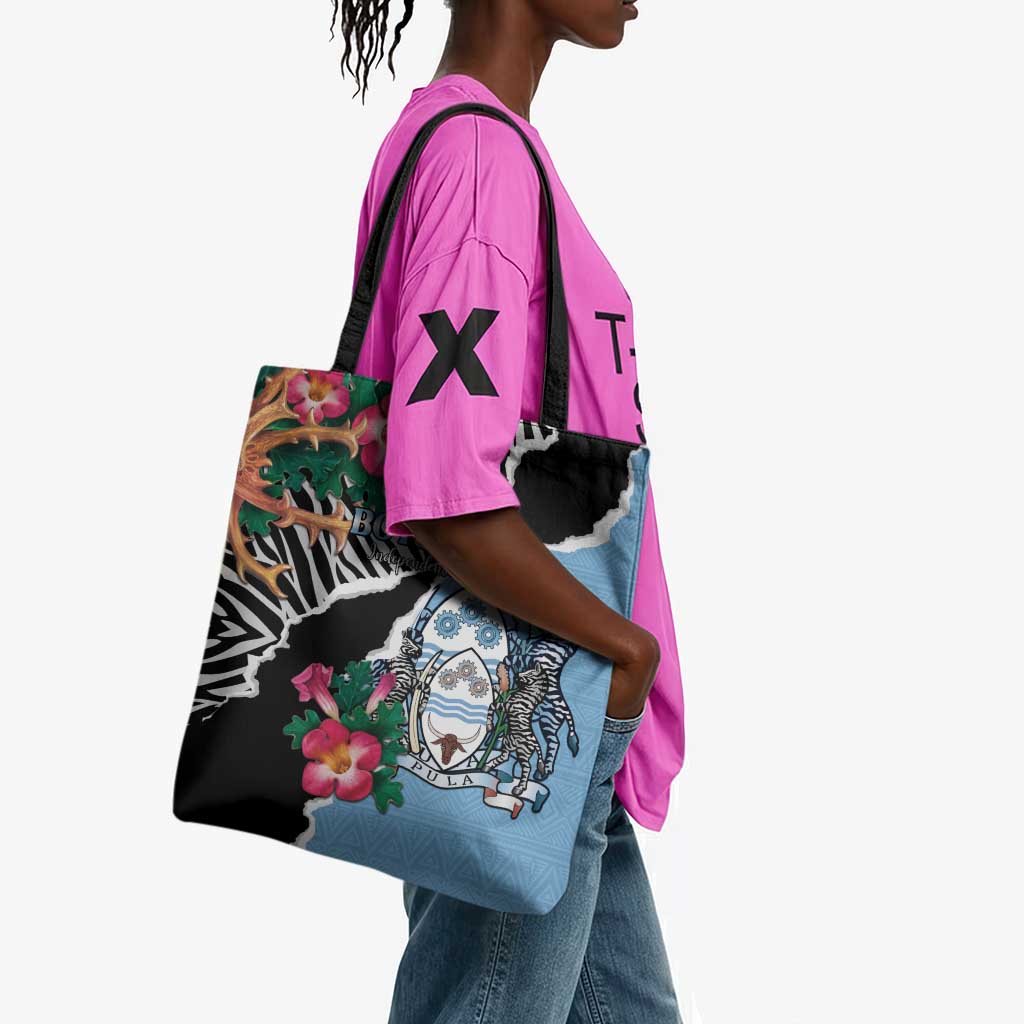 Botswana Independence Day Tote Bag Coat Of Arms Devils Claw